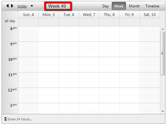 week number in date header
