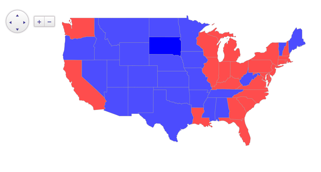 Density of the USA per state