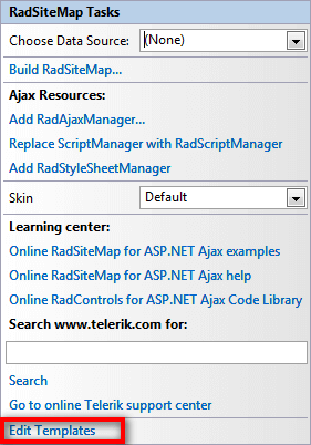 RadSiteMap Edit Templates