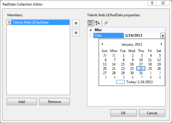 Pre-selecting dates
