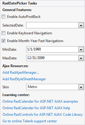 RadDatePicker SmartTag