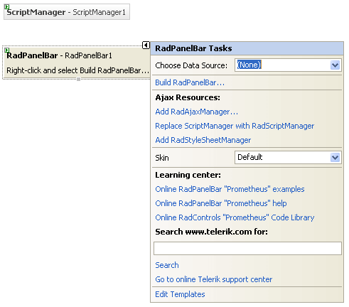 PanelBar Tasks