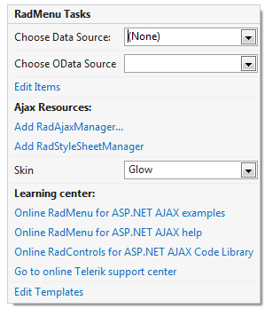 RadMenu Smart Tag