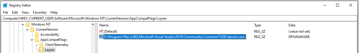 Registry entry