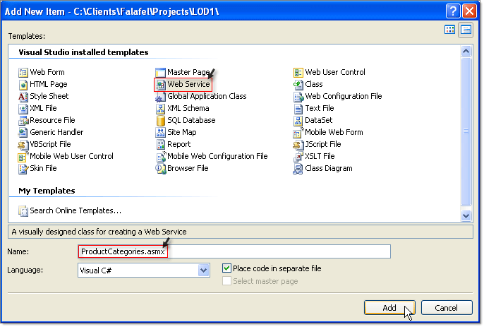 RadTreeView Web Service Tutorial
