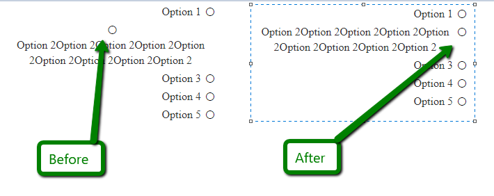 missaligned buttonlist