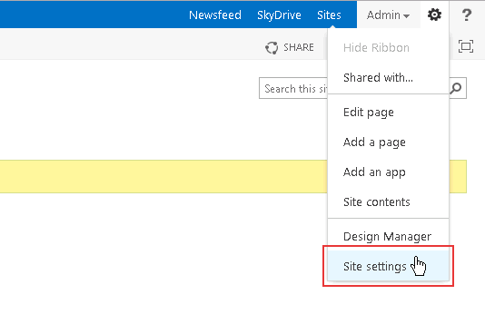 sp 2013-open-site-settings