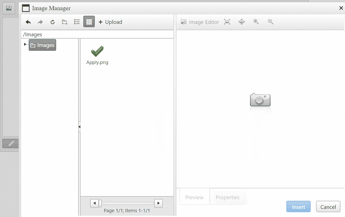 Insert Base64 Images via Image Manager