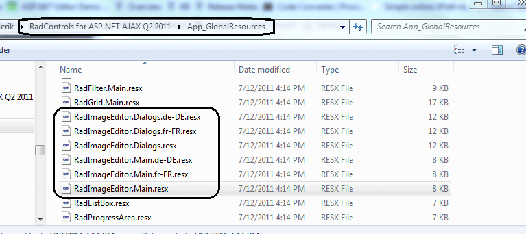 Resource Files Location