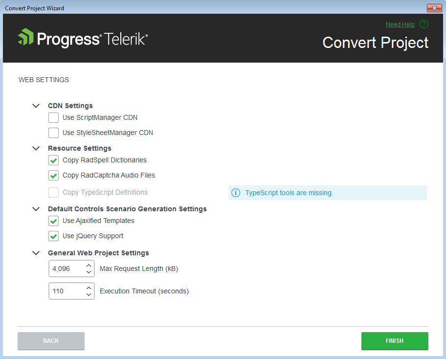 introduction-vsx convertewizard websettings