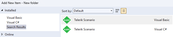 New Item Dialog