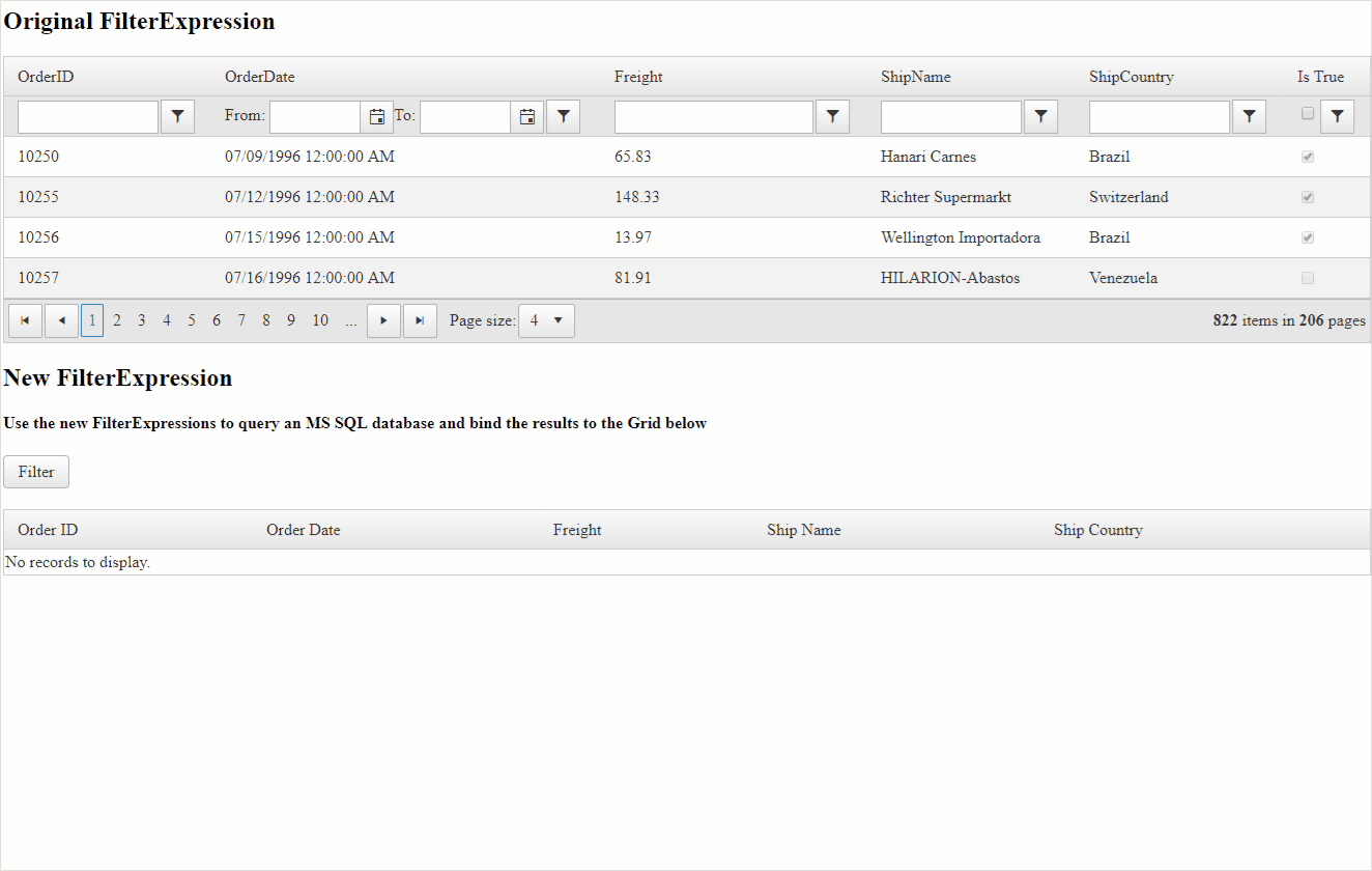 RadGrid SQL Compliant FilterExpressions