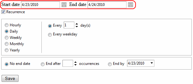 Save Recurrence