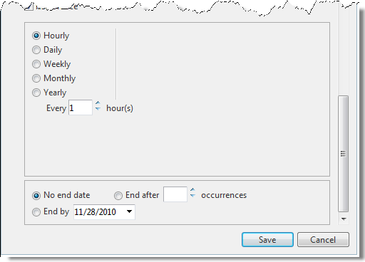 Hourly Recurrence
