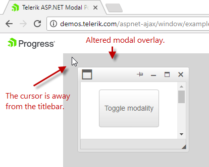 Incorrectly Positioned RadWindow Overlay and Cursor