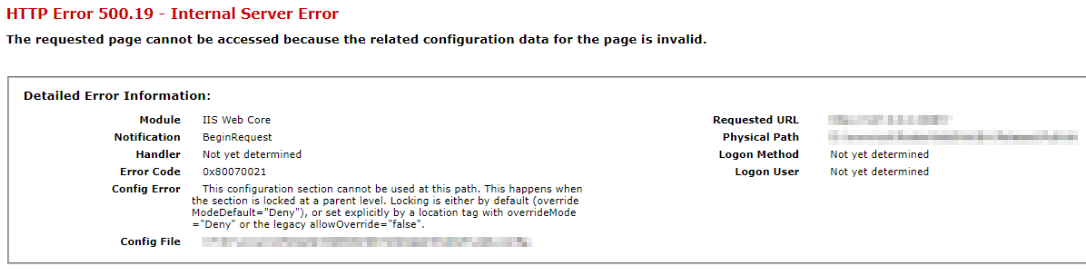 Error message