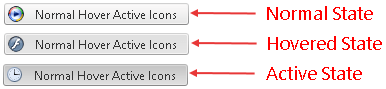 Rad Button icons normal hovered pressed