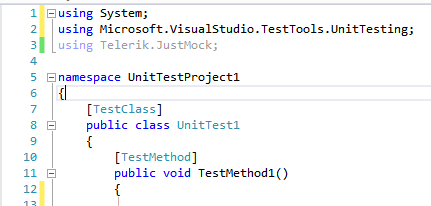 Include TelerikJustMockNamespace namespace