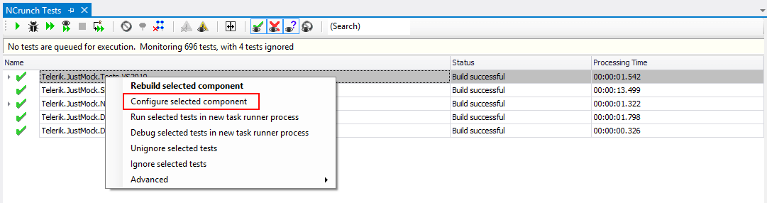NCrunch Click On ConfigureSC