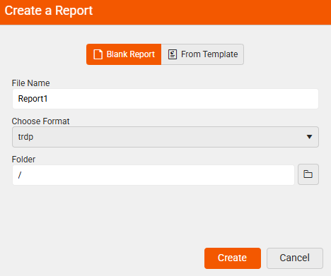 Create a Blank Report ><