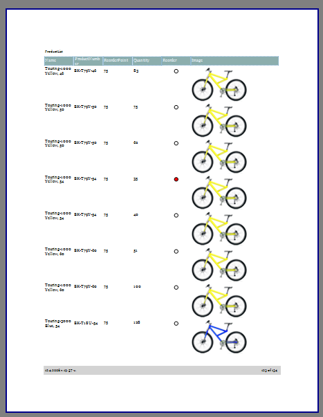 Preview of the just created report with the newly added images