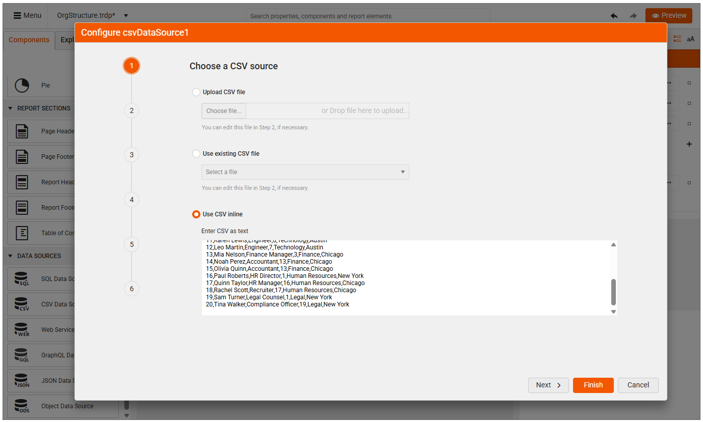 Org Hierarchy Flat Data