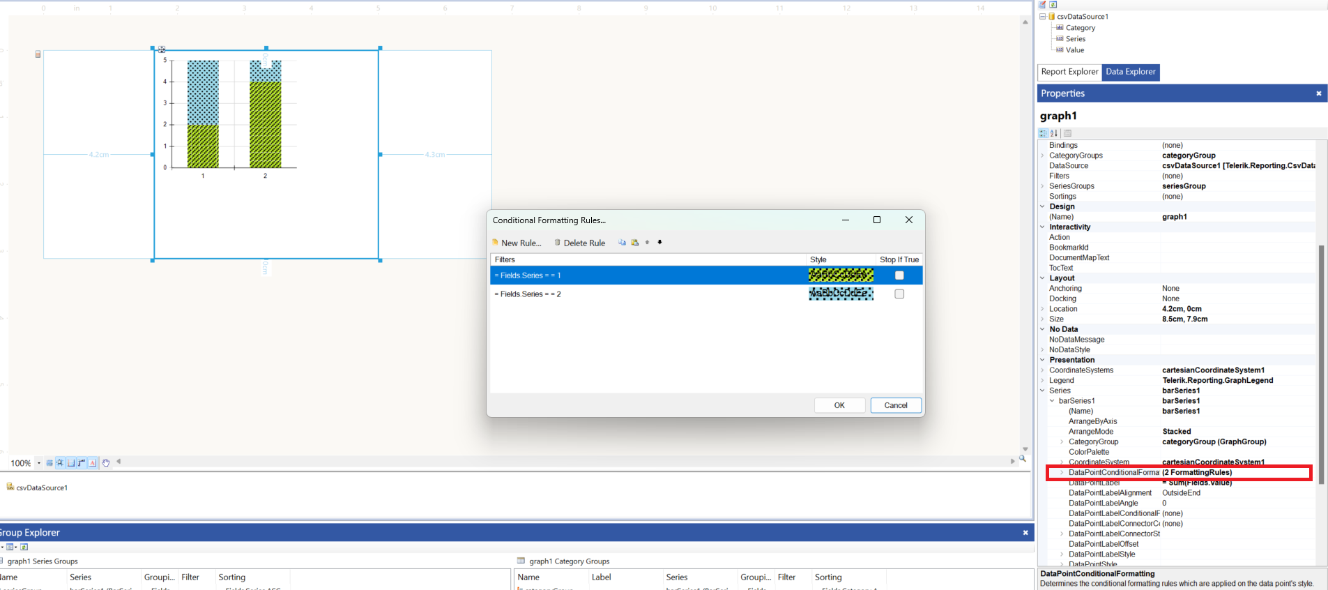 Adding Pattern Styles to Graph Column Stack Bars