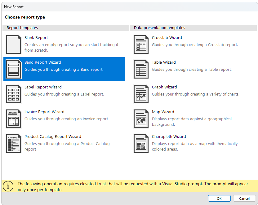 Select Report Wizard