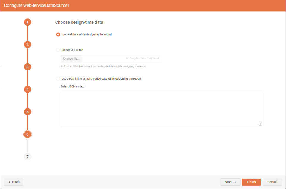 An image of the sixth step of the WebServiceDataSource Wizard in the Telerik Web Report Designer