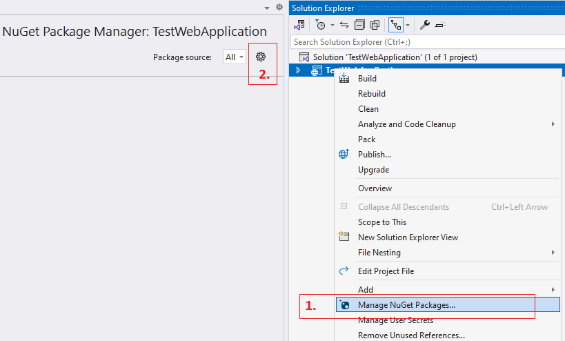Open the Package Manager