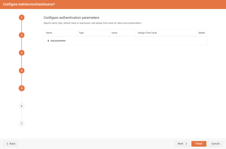 An image of the fifth step of the WebServiceDataSource Wizard in the Telerik Web Report Designer