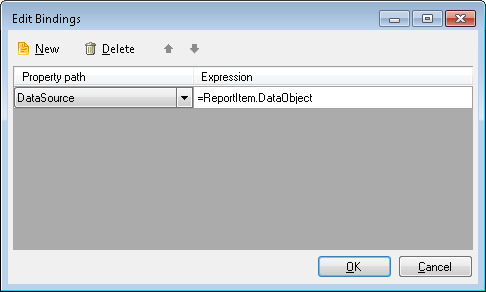 Setting the Nested Graph DataSource through Bindings in the Editor of the Report Designer