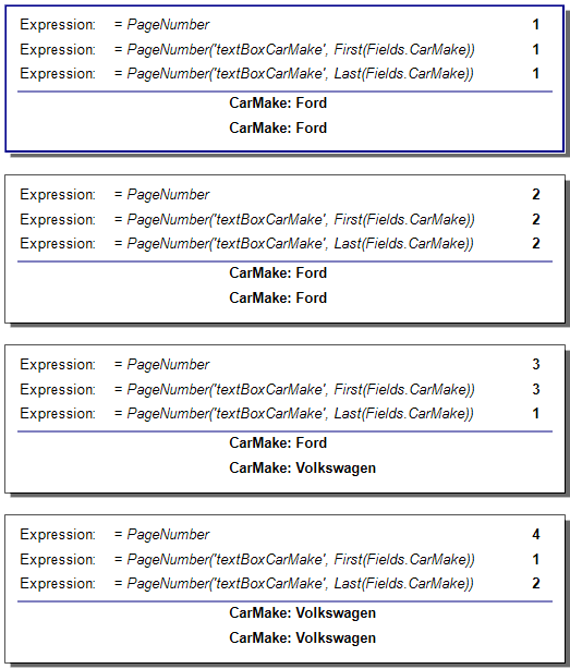 using First and Last aggregates in the aggregateFunction parameter to specify which page sequence to use to display the page number
