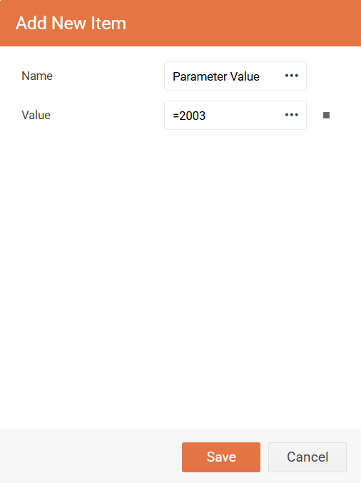 How to set the name and value of the parameter