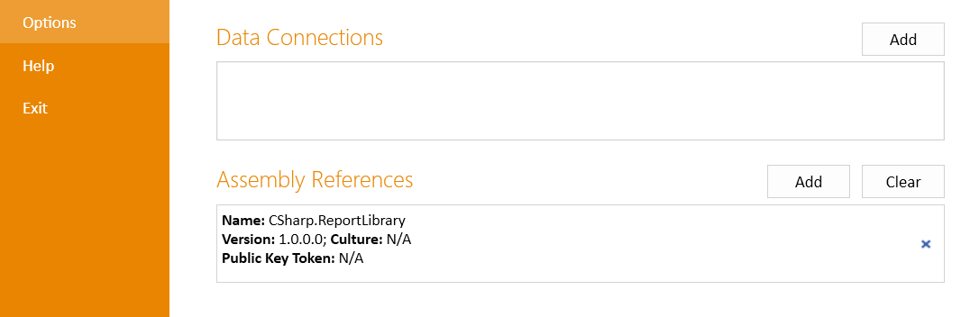 An image demonstrating how to allow the custom assembly in the report designer