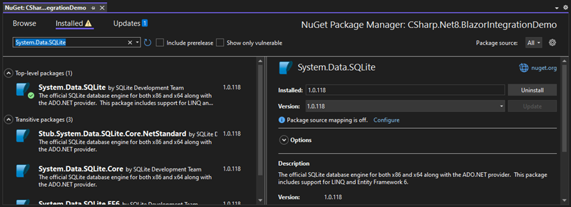 System.Data.SQLite NuGet