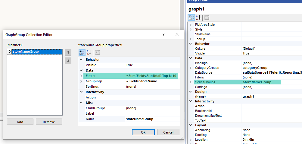 Adding Filter to Pie Chart with the Editor in the Standalone Report Designer