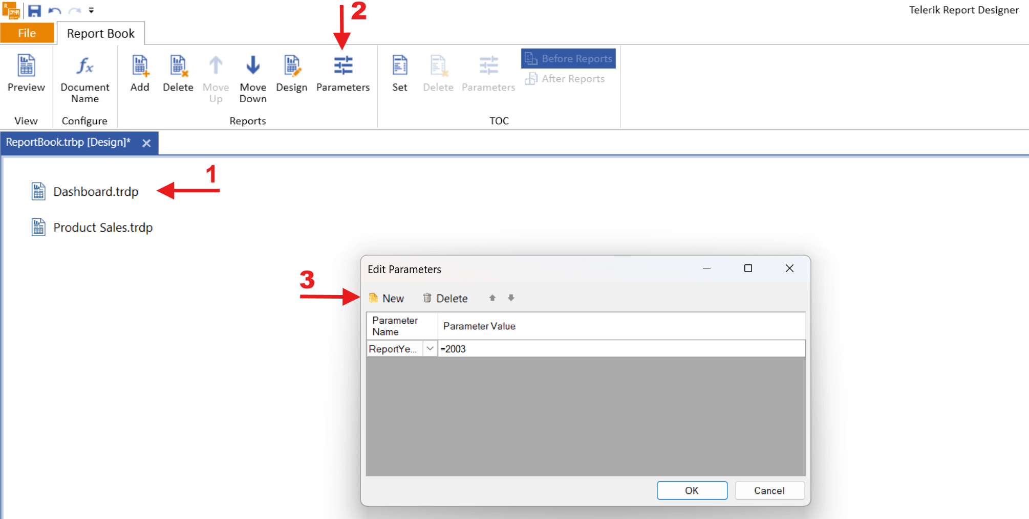 How to set a value for a report parameter using Standalone Designer