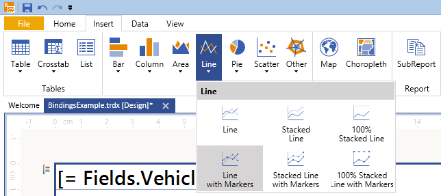 Graph Bindings Line With Markers