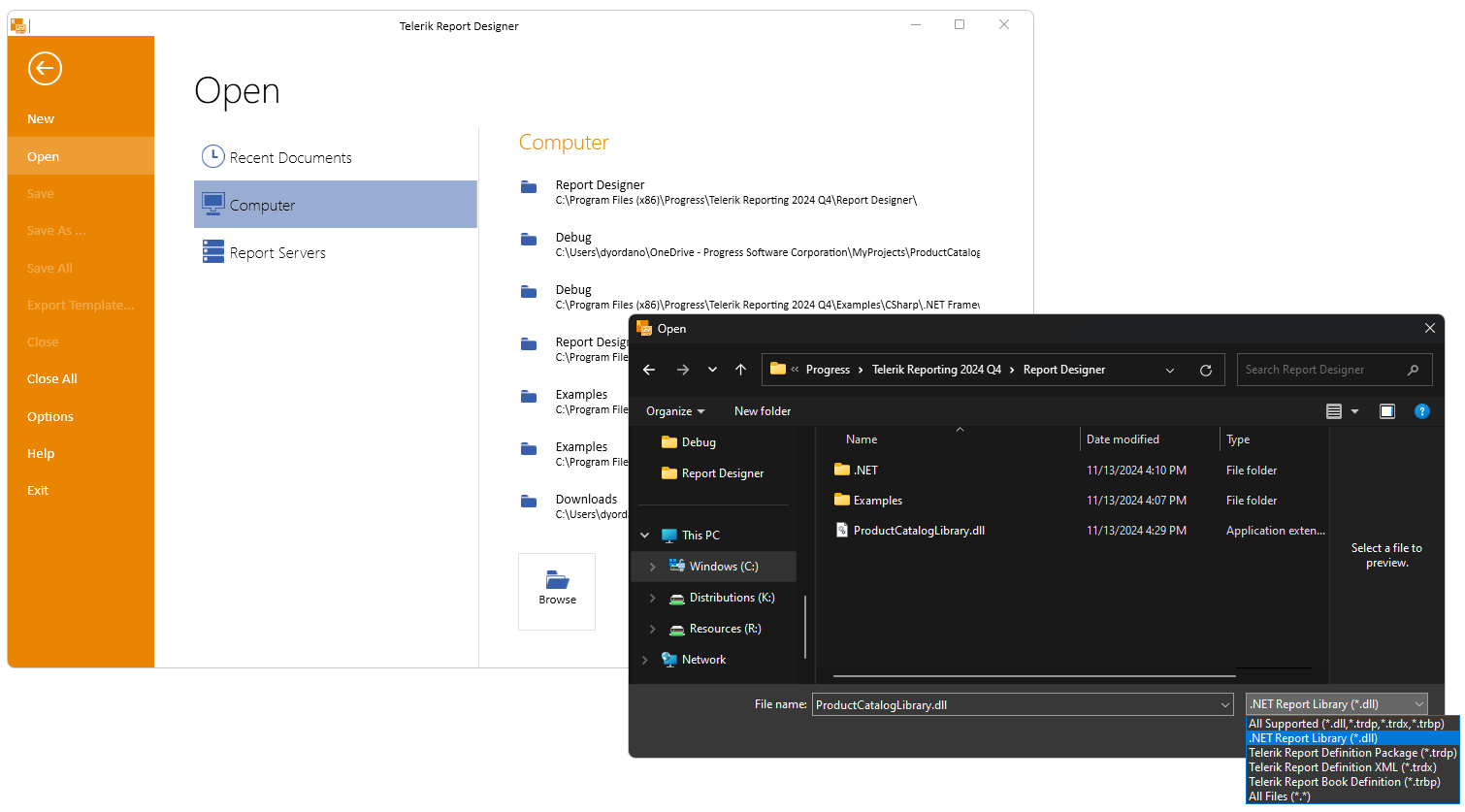Start Import Report Wizard