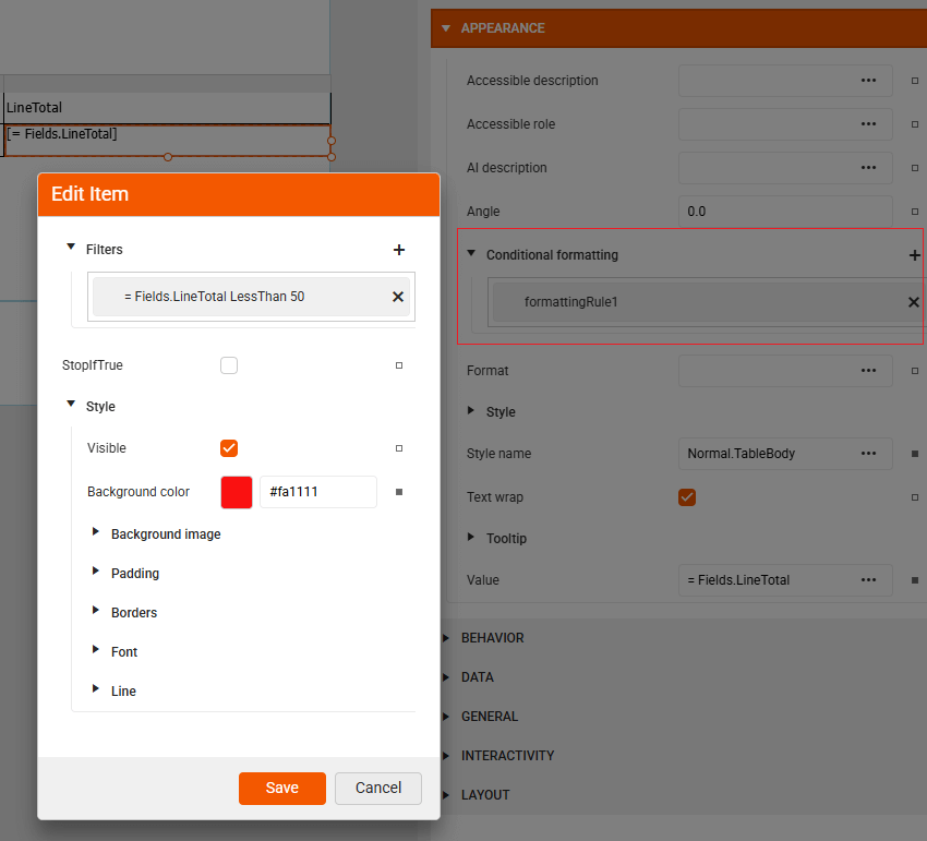 Apply Conditional formatting