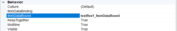 An image demonstrating where to set the event hanlder function in the report designer