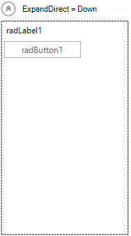 WinForms RadCollapsiblePanel RadDirection Down