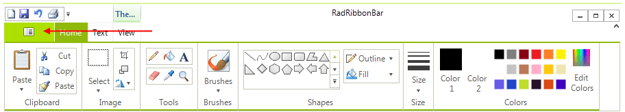 WinForms RadRibbonBar StartButton Image