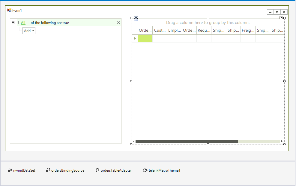 WinForms RadDataFilter Getting Started