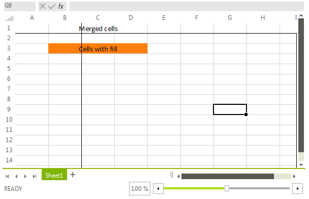 WinForms RadSpreadsheet Freeze Merged Cells