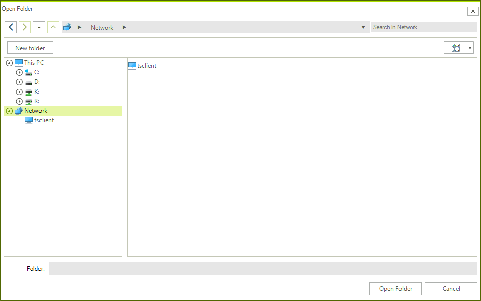 WinForms RadFileDialogs Network Locations