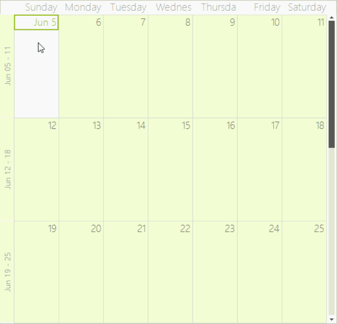WinForms RadScheduler Navigator Range