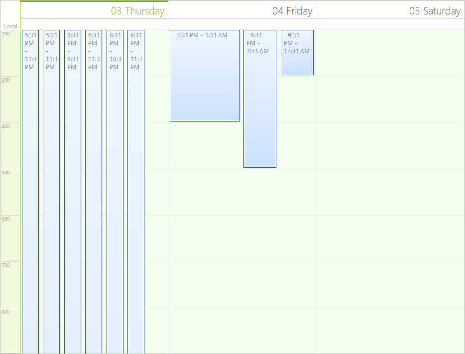 WinForms RadScheduler Start and End Scales