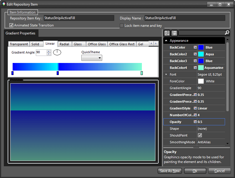WinForms RadStatusStrip Fill Repository